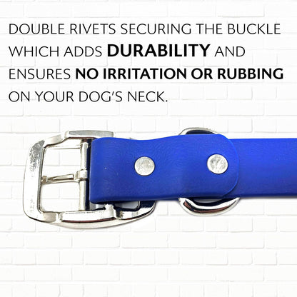 Regal Dog Products Medium Orange Dog Collar with Heavy Duty Double Buckle & D Ring | Vinyl Coated, Custom Fit, Adjustable Biothane Dog Collar Chew Resistant Waterproof Center-Ring Collar for Dogs - PuriLite