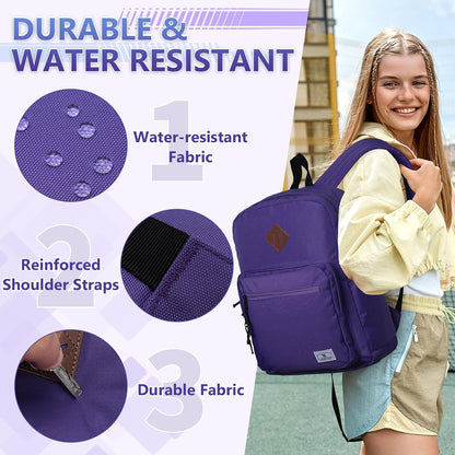 School Backpack for Kids,Lightweight Water Resistant Work Travel Backpack for Women Men Teens VONXURY - PuriLite