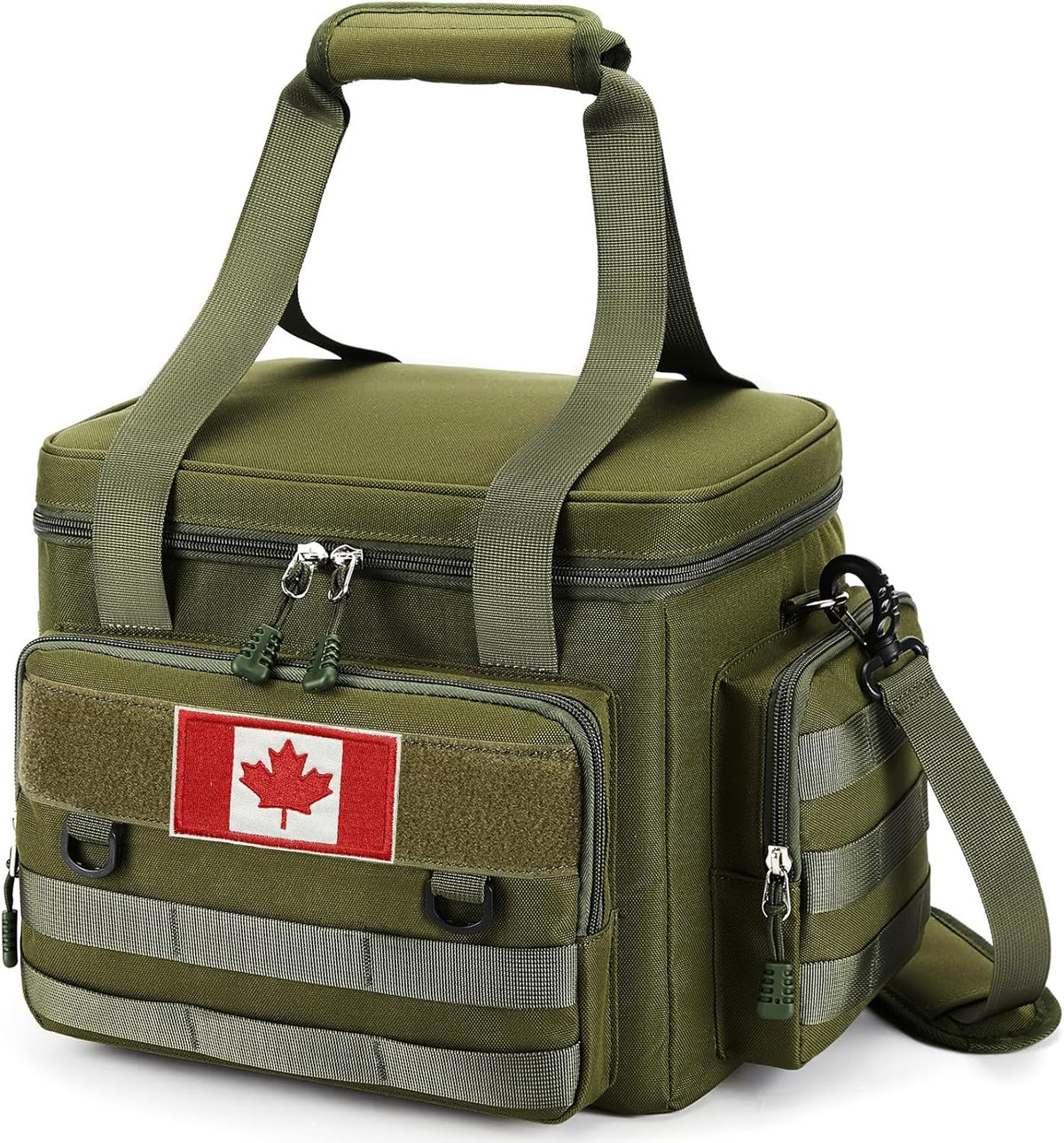 Tactical Lunch Bag for Men, Large Leakproof Insulated Lunch Box, Lunch Cooler Bag with Shoulder Strap, Lunch Pail for Adults Work Outdoor Picnic Trips, Black Camo - PuriLite