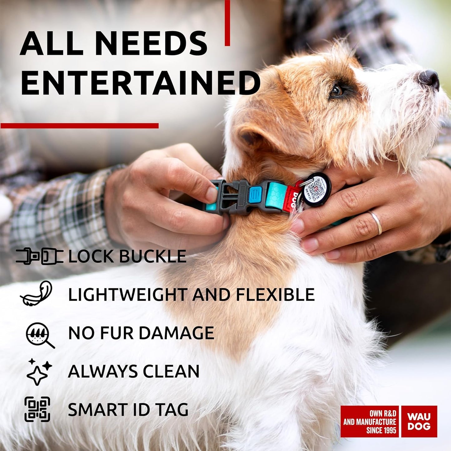 Waterproof Dog Collar - Adjustable Glow Dog Collar for Large Dogs, Small and Medium Dogs - Heavy Duty Dog Collars with Durable Metal Clasp and QR Dog Tag - Glow in The Dark Dog Collars - PuriLite