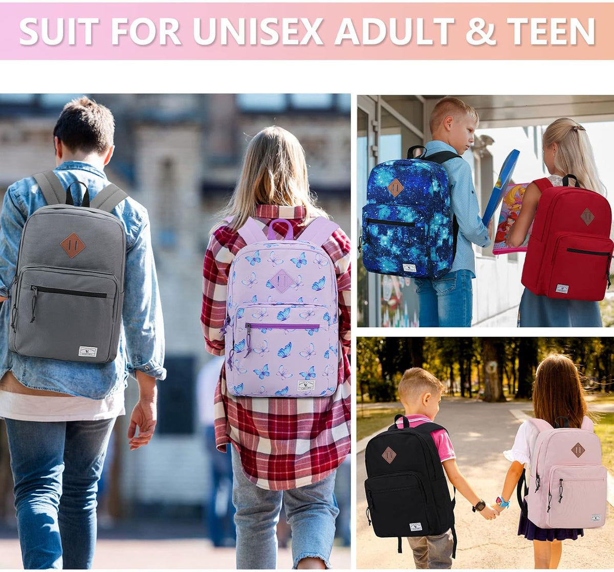 School Backpack for Kids,Lightweight Water Resistant Work Travel Backpack for Women Men Teens VONXURY - PuriLite