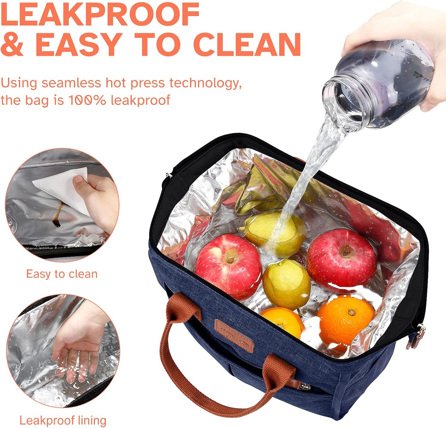 Lunch Bag for Women & Men, Insulated Lunch Box Cooler Tote Bags, Adult Reusable Lunch Boxes with Water Resistant for Work, Travel and Picnic (Grey) - PuriLite