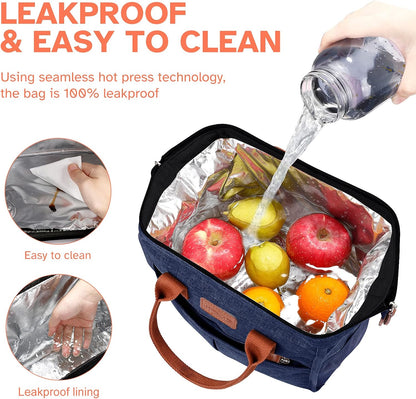 Lunch Bag for Women & Men, Insulated Lunch Box Cooler Tote Bags, Adult Reusable Lunch Boxes with Water Resistant for Work, Travel and Picnic (Grey) - PuriLite