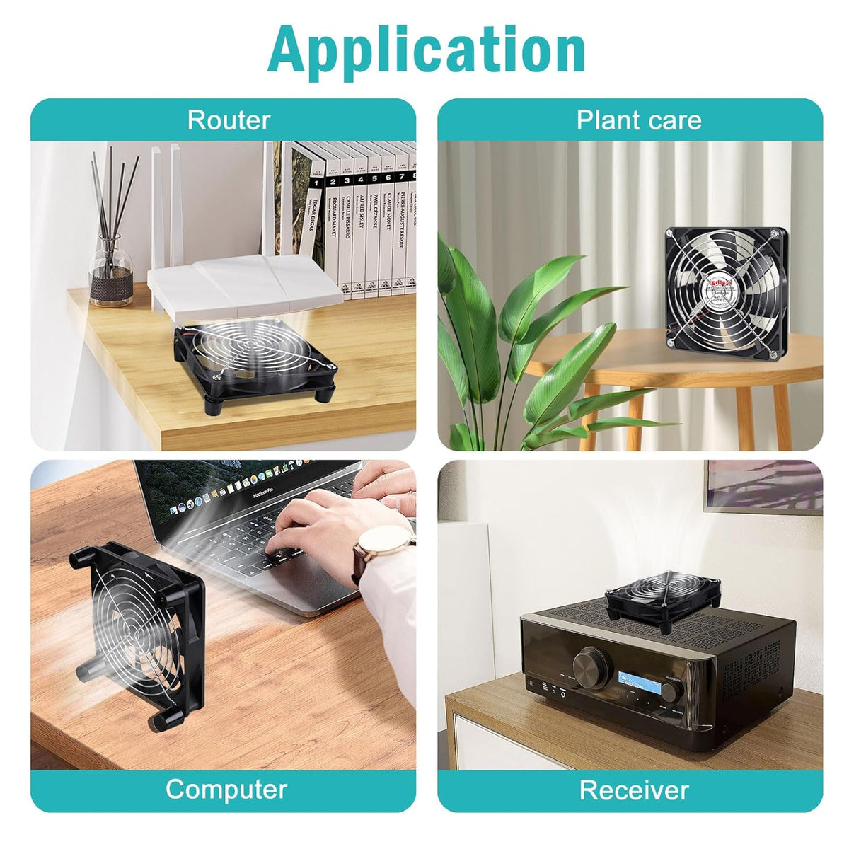 Wathai High Airflow Router Cooling Fan for Computer Cooler TV Small Box DC 5V USB Power 120mm 240mm Fan with Multi Speed Controller - PuriLite