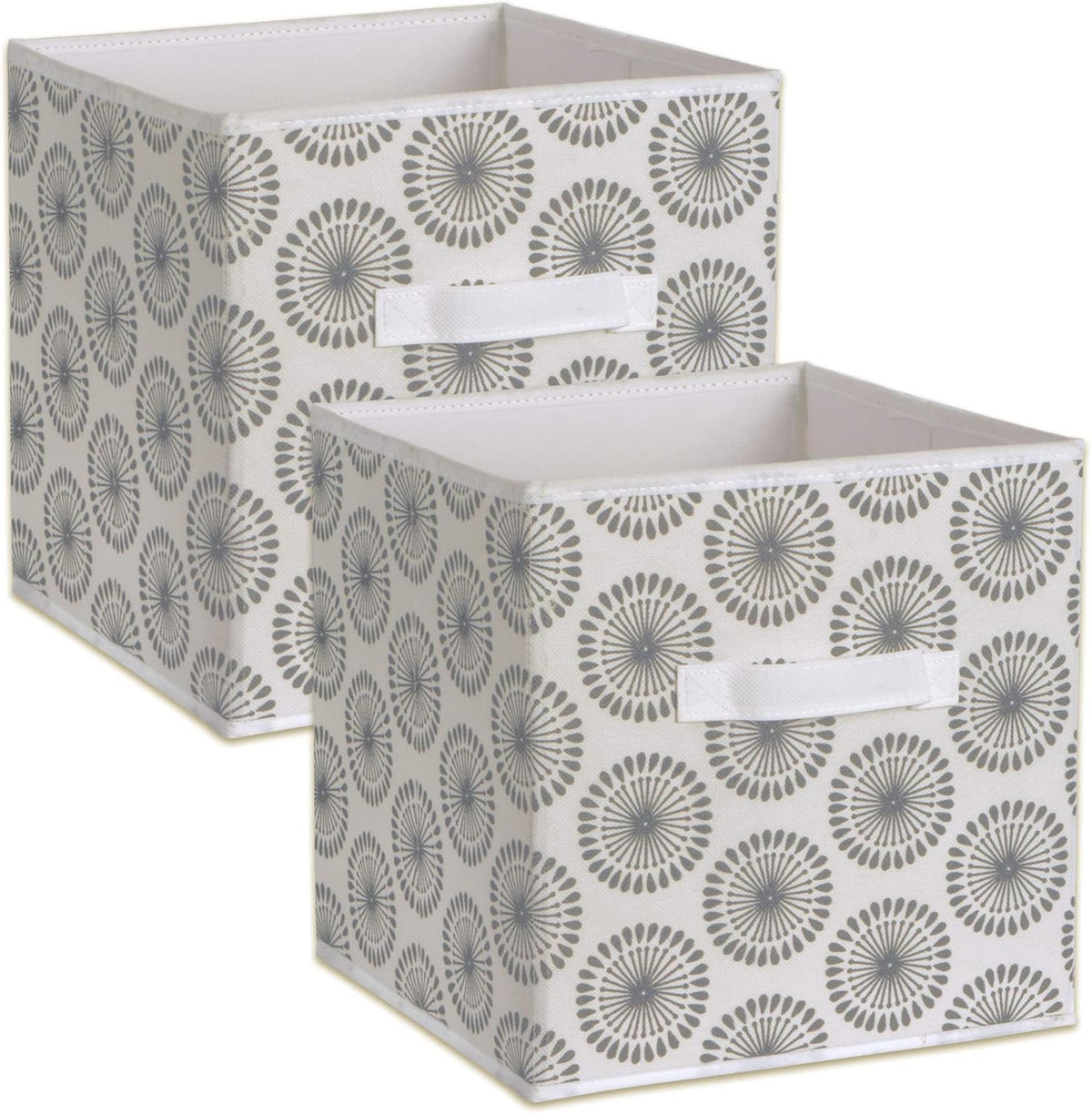 DII Foldable Fabric Storage Containers for Nurseries, Offices, Closets, Home Decor, Cube Organizers & Everyday Storage Needs, (Large - 11 x 11 x 11) Scroll Nautical Blue - Set of 2 - PuriLite