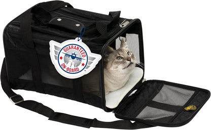Sherpa Original Deluxe Travel Bag Pet Carrier, Airline Approved & Guaranteed-On-Board - Mesh Panels & Spring Frame, Locking Safety Zippers, Machine Washable Liner - Charcoal Gray, Medium - PuriLite