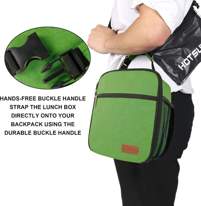 Lunch Box for Men Women Adults Small Lunch Bag for Office Work Picnic - Reusable Portable Lunchbox, Black - PuriLite
