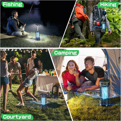 PALONE Bug Zapper, 4000mAh Electric Bug Zapper with LED Light, Retractable Fly Zapper with 3 Levels of Lighting Intensity Used for Indoor Outdoor - PuriLite