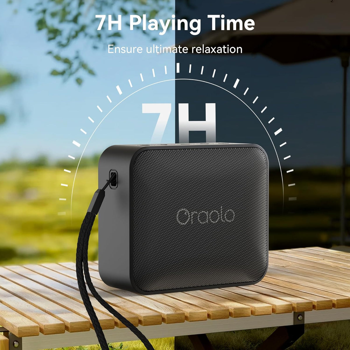 Oraolo Bluetooth Speaker, IPX6 Waterproof Portable Bluetooth Speaker with Stereo Sound, Bluetooth 5.0, TWS Pairing, Support AUX/TF Card, Small Wireless Speaker for Home, Shower, Outdoors, Travel - PuriLite