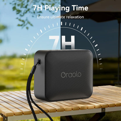 Oraolo Bluetooth Speaker, IPX6 Waterproof Portable Bluetooth Speaker with Stereo Sound, Bluetooth 5.0, TWS Pairing, Support AUX/TF Card, Small Wireless Speaker for Home, Shower, Outdoors, Travel - PuriLite