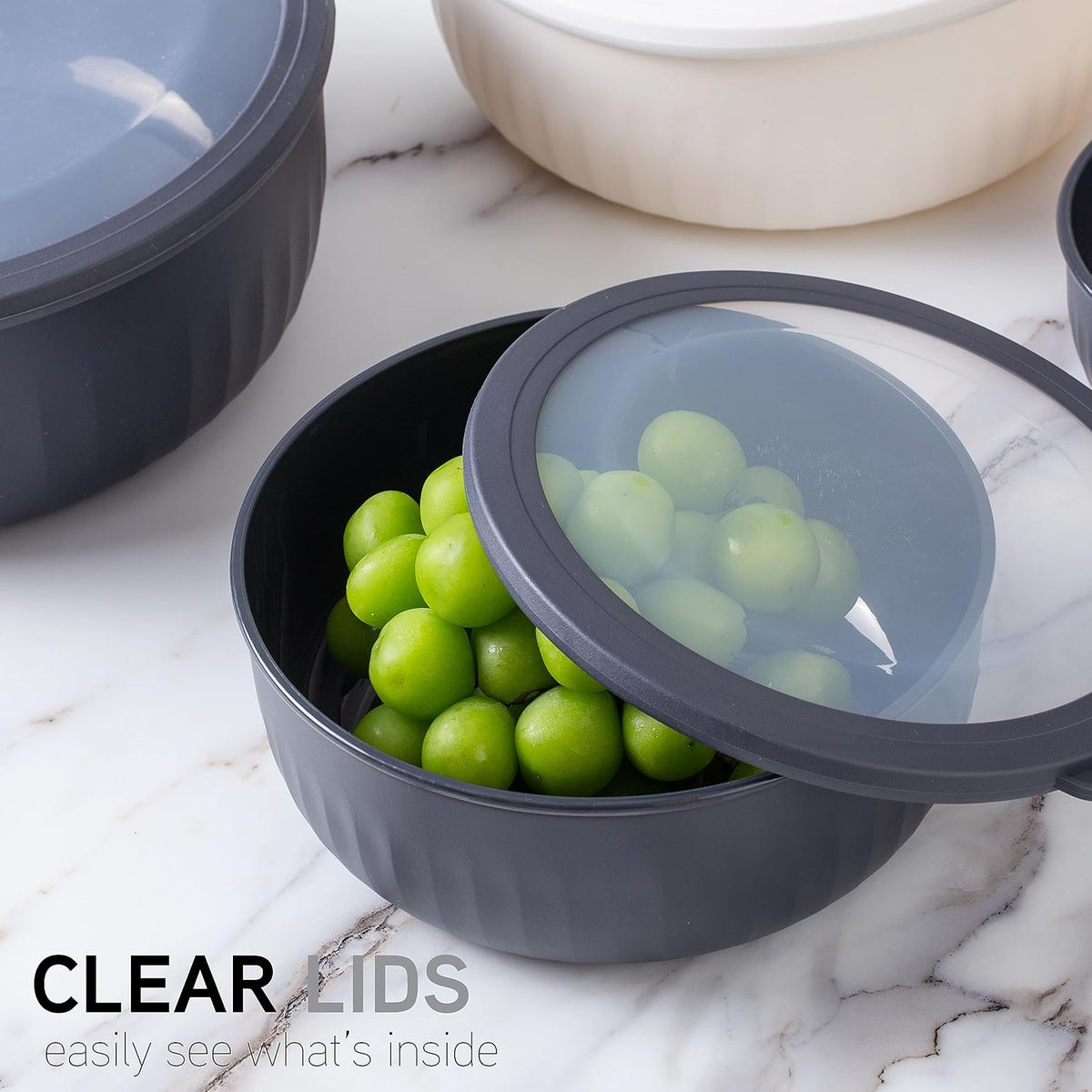 COOK WITH COLOR Prep Bowls with Lids- 8 Piece Nesting Plastic Small Mixing Bowl Set with Lids (Teal Ombre) - PuriLite