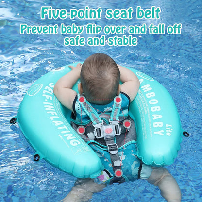 Mambobaby Baby Swim Float with Canopy, Non-Inflatable Solid Baby Float, Upgrade Soft Skin-Friendly Material Infant Swim Float - PuriLite