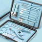 Manicure Set Professional Pedicure Kit Nail Clippers Kit - 18 Pcs Nail Care Tools - Grooming Kit with Luxurious Upgraded Travel Case (Blue) - PuriLite