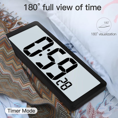 KMMKGG 15" Large Digital Wall Clock Battery Operated, Digital Clock Display with Day, Date & Temperature, Large Wall Clock for Bedroom, Livingroom, Office(4.6" Numbers) - PuriLite