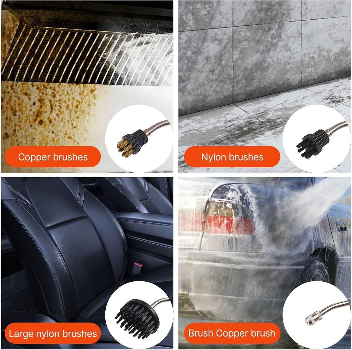 1700W High Pressure Steam Cleaner, Handheld Tankless Steamer Wth Hot & Cold Water Modes for Home & Auto Detailing - Cleans Tile Grout, Kitchen Grease, Floor Gaps (US Plug-Blue)