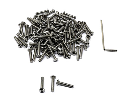 iexcell 50 Pcs M6 x 20mm Thread Pitch 1 mm Stainless Steel 304 Hex Socket Button Head Cap Screws Bolts Kit - PuriLite