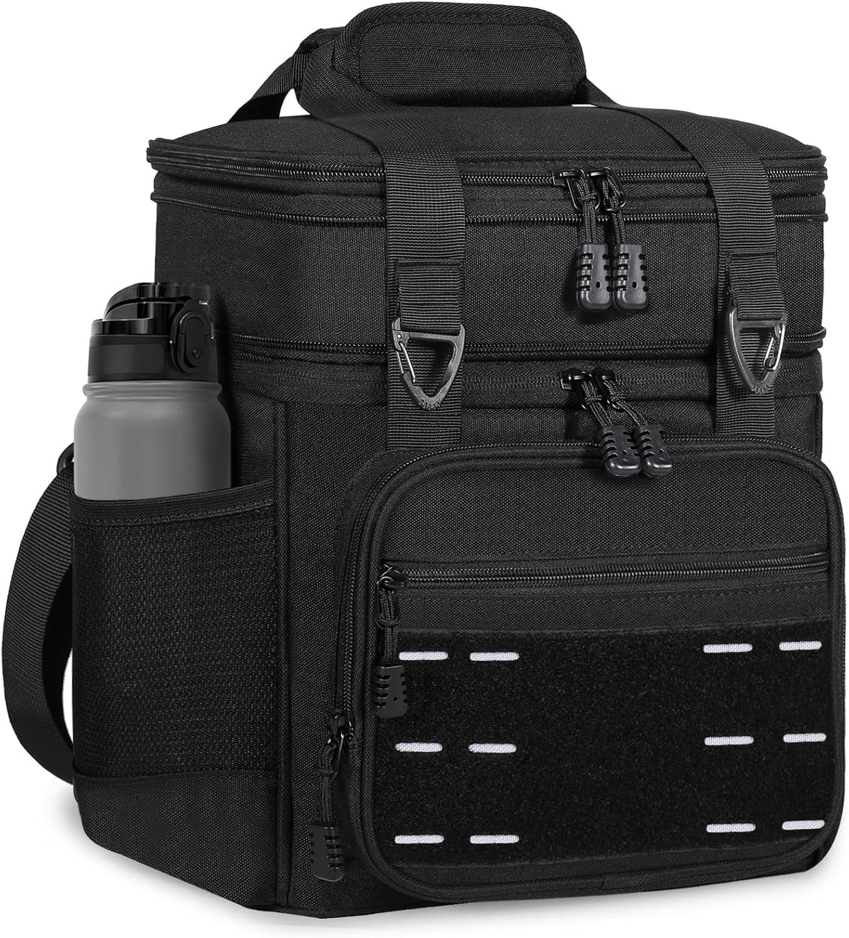 Lunch Box Cooler Bag - Insulated Tactical Lunchbox for Men - XLarge Lunch Pail Lunch Kit for Adults Work Outdoor Shifts Trips Black Camo 25L - PuriLite