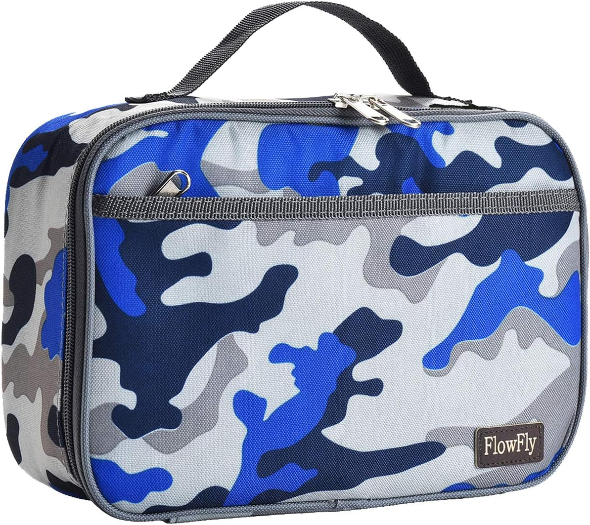 FlowFly Kids Lunch Box Insulated Soft Bag Mini Cooler Back to School Thermal Meal Tote Kit for Girls, Boys, Black - PuriLite