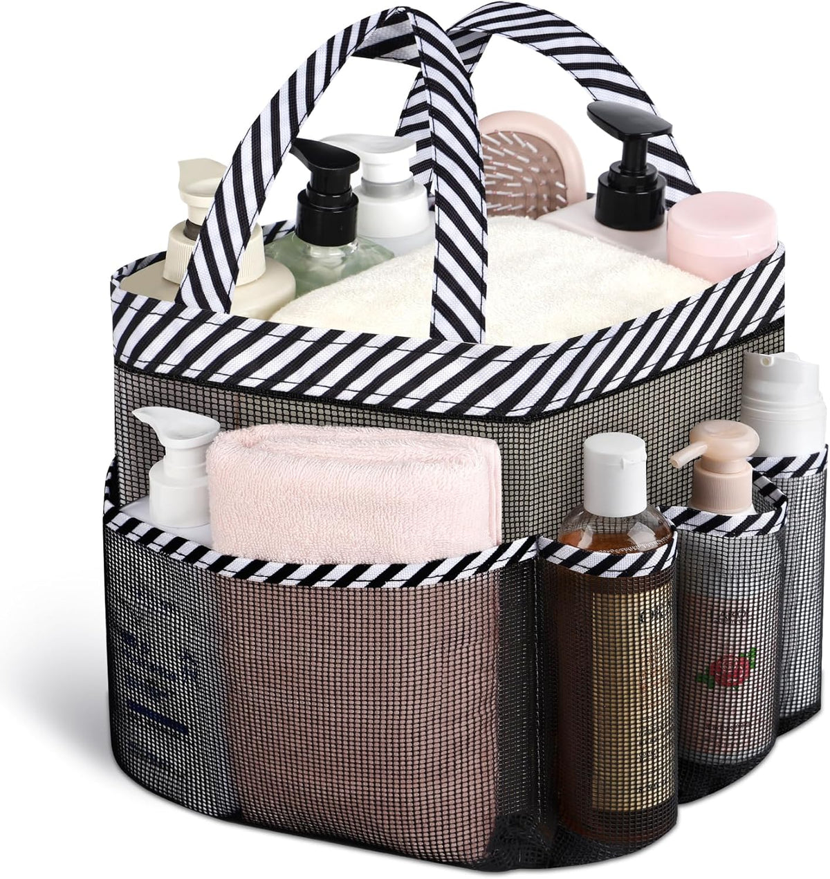 Attmu Mesh Shower Caddy Portable for College Dorm Room Essentials with 8 Pockets, Hanging Shower Caddy Basket Tote Bag Toiletry Accessories for Bathroom - PuriLite