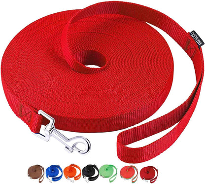 AMAGOOD Dog/Puppy Obedience Recall Training Agility Lead-15 ft 20 ft 30 ft 50 ft Long Leash-for Dog Training,Tie Out,Play,Safety,Camping (15 feet, Black) - PuriLite