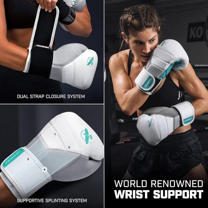 Hayabusa T3 Boxing Gloves for Men and Women Wrist and Knuckle Protection, Dual-X Hook and Loop Closure, Splinted Wrist Support, 5 Layer Foam Knuckle Padding - PuriLite