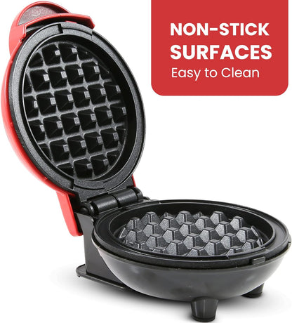 Elite Gourmet EWM015M Electric Nonstick Mini Waffle Maker, Belgian Waffles, Compact Design, Hash Browns, Keto, Snacks, Sandwich, Eggs, Easy to Clean, Mint - PuriLite