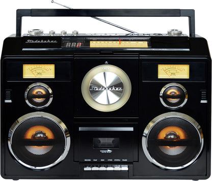 Sound Station Portable Stereo with Bluetooth/CD/AM-FM Radio/Cassette Recorder (Silver) - PuriLite
