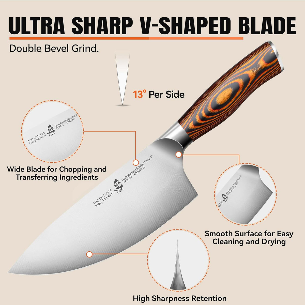 TUO Boning Knife - Razor Sharp Fillet Knife - High Carbon German Stainless Steel Kitchen Cutlery - Pakkawood Handle - Luxurious Gift Box Included - 7 inch - Fiery Phoenix Series - PuriLite