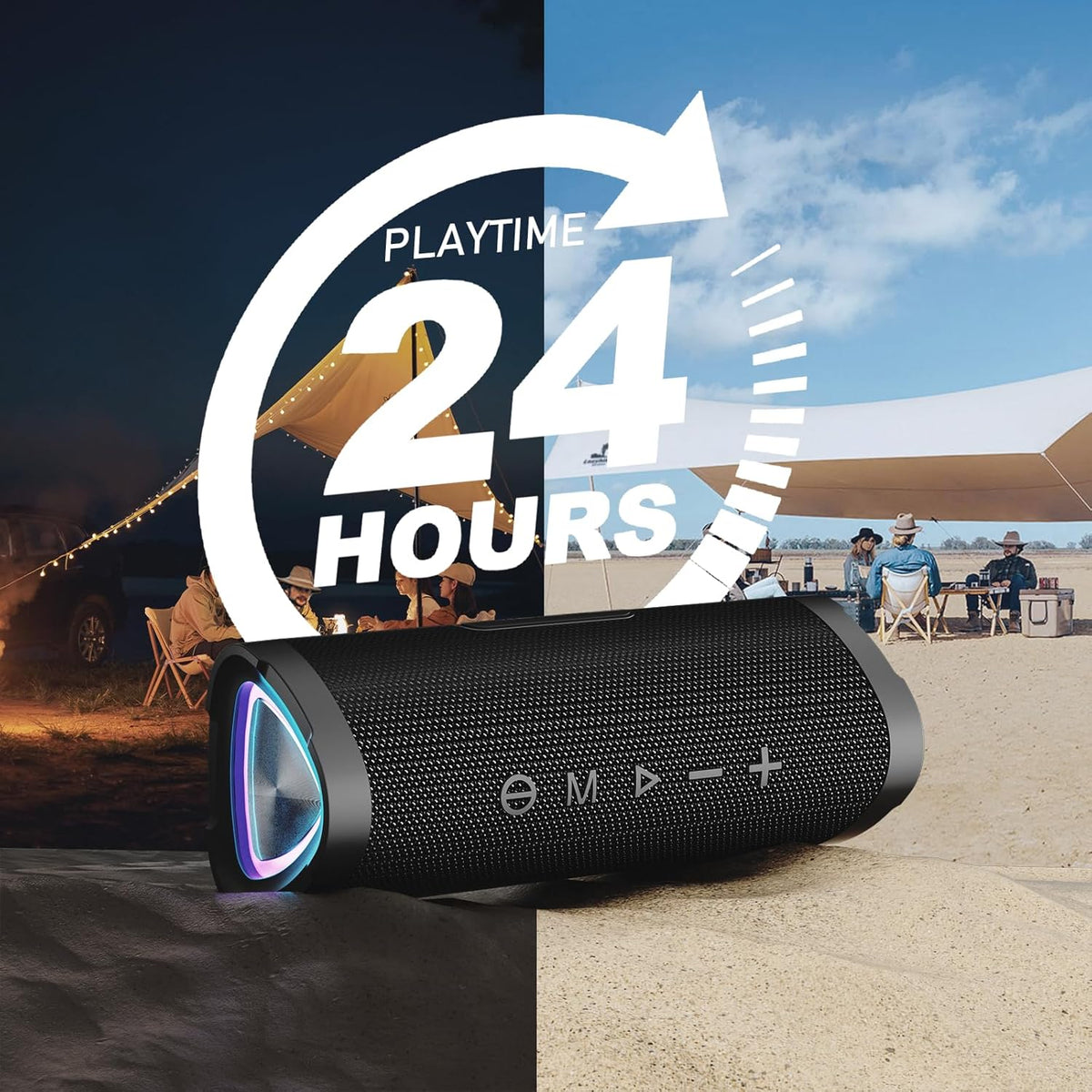 Vanzon Bluetooth Speakers, V40 Portable Wireless Speaker V5.0 with 24W Loud Stereo Sound, 24H Playtime, TWS & IPX7 Waterproof, Suitable for Travel, Beach,Home and Outdoors,Great Choice for Gift - PuriLite