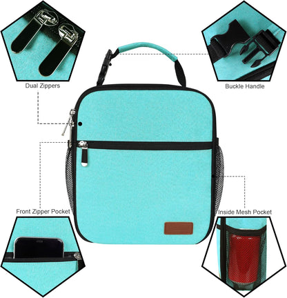 Lunch Box for Men Women Adults Small Lunch Bag for Office Work Picnic - Reusable Portable Lunchbox, Black - PuriLite