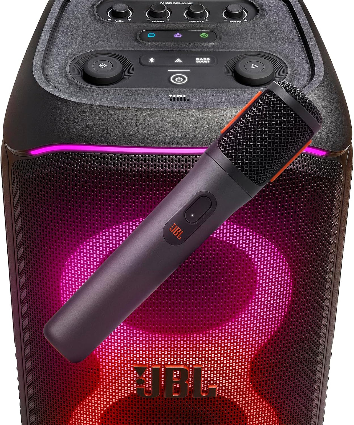 JBL PartyBox Wireless Mic - 2X Digital Wireless Microphones, Rechargeable Battery (20hrs - 700mAh), Clear Voice, Crisp Sound, Stable 2.4GHz Connection, Compatible with All PartyBox Speakers (Black)