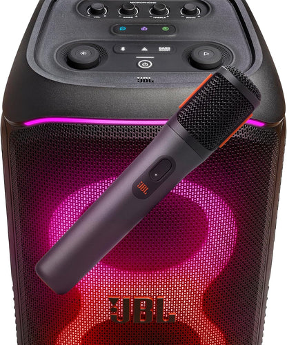 JBL PartyBox Wireless Mic - 2X Digital Wireless Microphones, Rechargeable Battery (20hrs - 700mAh), Clear Voice, Crisp Sound, Stable 2.4GHz Connection, Compatible with All PartyBox Speakers (Black)