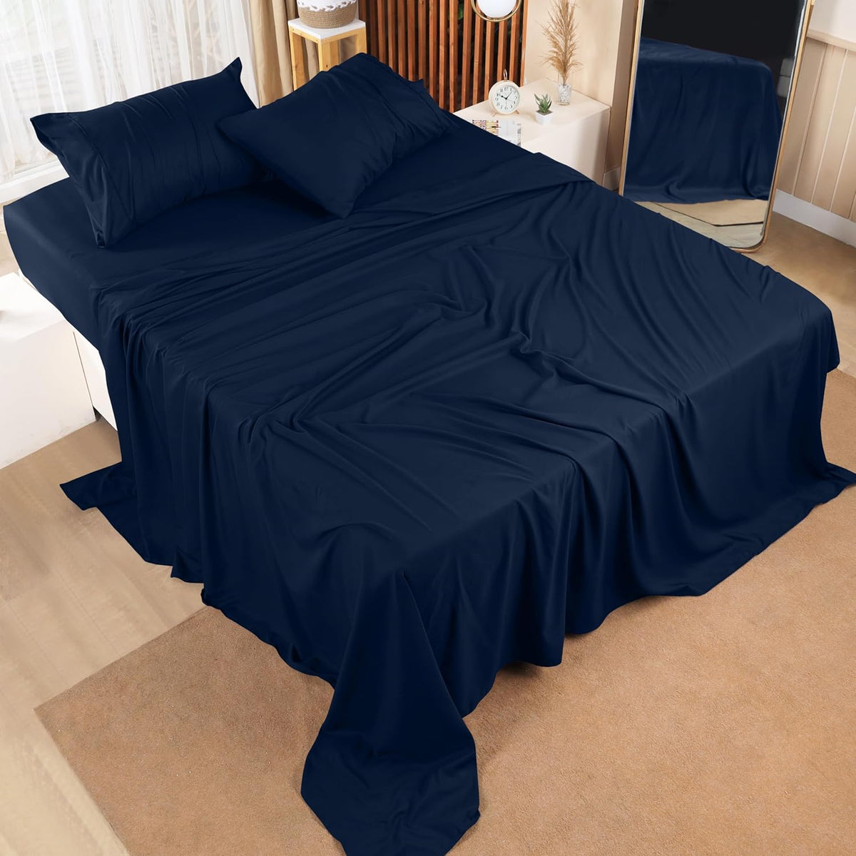 Utopia Bedding Queen Bed Sheet Set - 4 Piece Bedding - Soft Brushed Microfiber Fabric - Shrinkage & Fade Resistant - Easy Care (White) - PuriLite