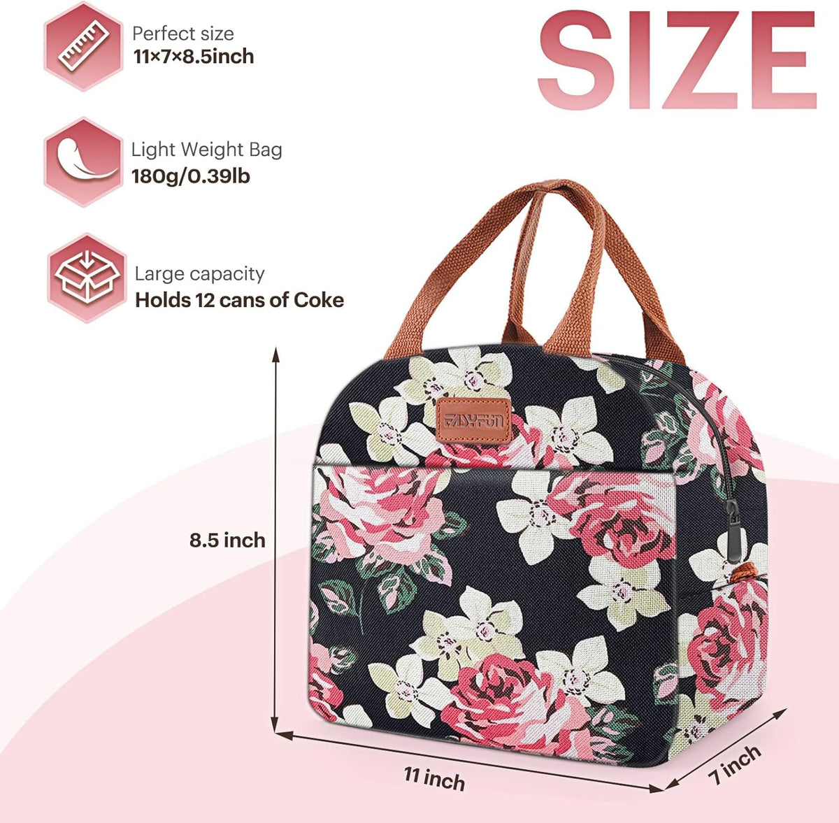 Lunch Bag for Women & Men Adult Insulated Lunch Box, Small Leakproof Cooler Food Lunch Containers Reusable High Capacity Lunch Tote Bags for Work, Travel, Outdoor - PuriLite