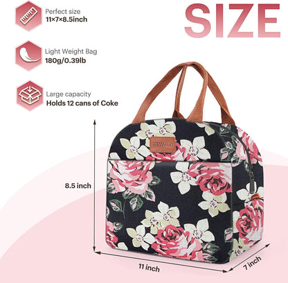 Lunch Bag for Women & Men Adult Insulated Lunch Box, Small Leakproof Cooler Food Lunch Containers Reusable High Capacity Lunch Tote Bags for Work, Travel, Outdoor - PuriLite