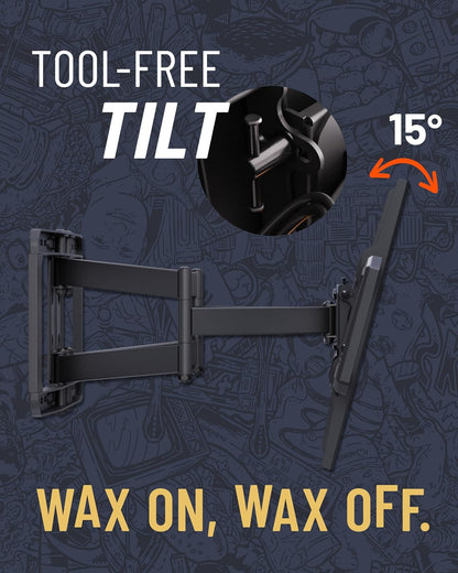 ECHOGEAR MaxMotion TV Wall Mount for Large TVs Up to 90" - Full Motion Has Smooth Swivel, Tilt, & Extension - Universal Design Works with Samsung, Vizio & More - Includes Hardware & Drill Template - PuriLite