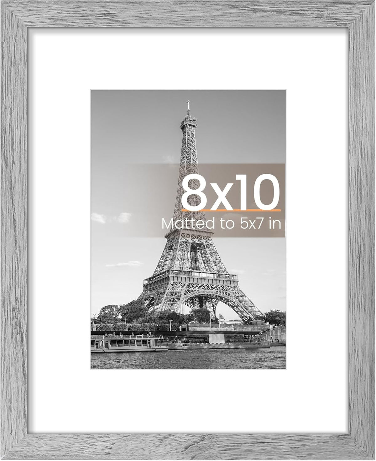 upsimples 11x14 Picture Frame, Display Pictures 8x10 with Mat or 11x14 Without Mat, Wall Hanging Photo Frames, Black - PuriLite