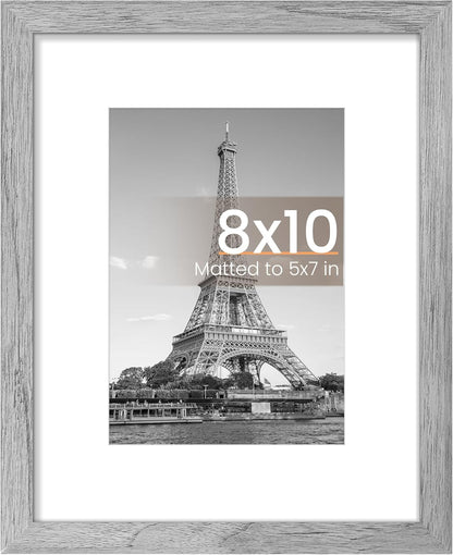upsimples 11x14 Picture Frame, Display Pictures 8x10 with Mat or 11x14 Without Mat, Wall Hanging Photo Frames, Black - PuriLite