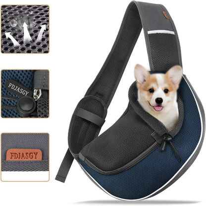 FDJASGY Pet Sling Carrier for Small Dogs Cats,Breathable Mesh Travelling Hand Free Puppy Backpack with Pouch and Adjustable Strap Carrier Grey - PuriLite