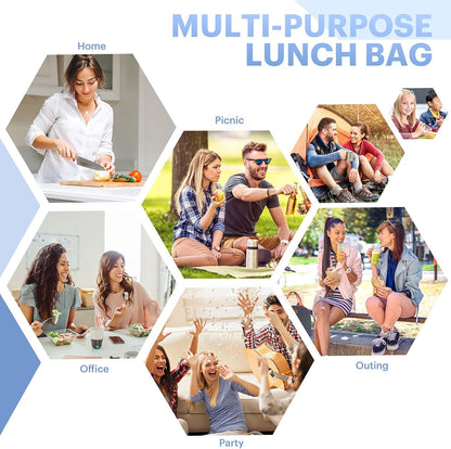Lunch Bag for Women & Men Adult Insulated Lunch Box, Small Leakproof Cooler Food Lunch Containers Reusable High Capacity Lunch Tote Bags for Work, Travel, Outdoor - PuriLite