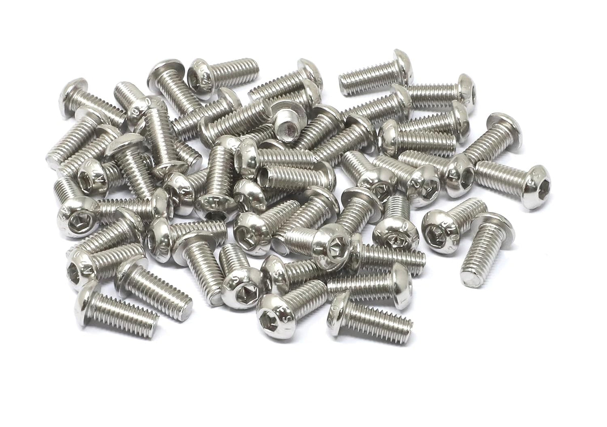 iexcell 50 Pcs M6 x 20mm Thread Pitch 1 mm Stainless Steel 304 Hex Socket Button Head Cap Screws Bolts Kit - PuriLite