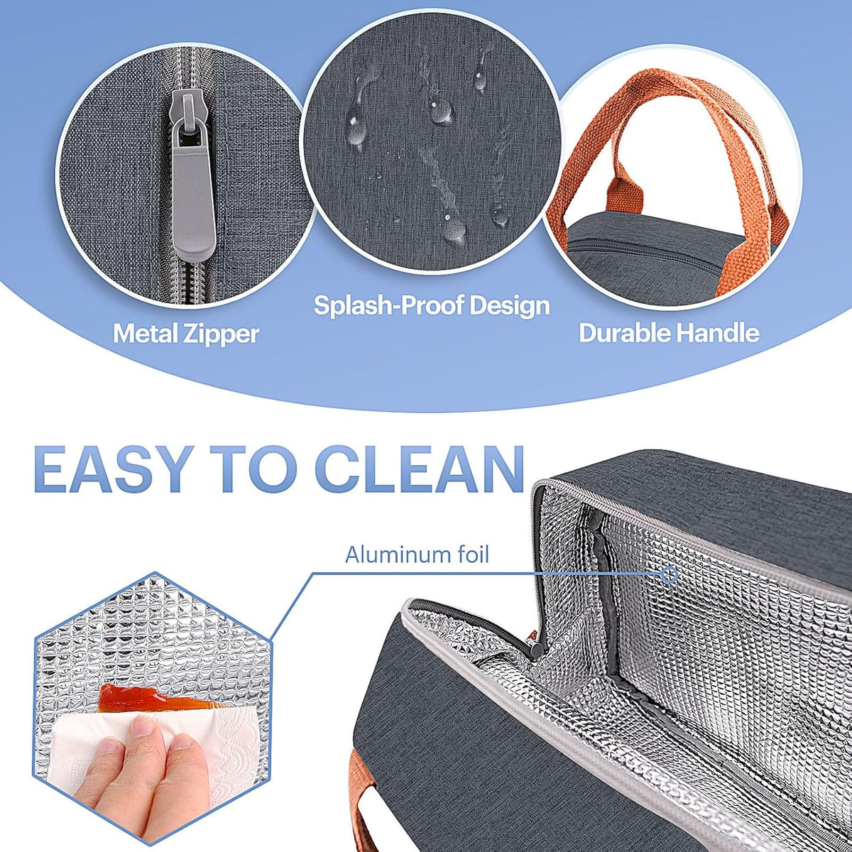 Lunch Bag for Women & Men Adult Insulated Lunch Box, Small Leakproof Cooler Food Lunch Containers Reusable High Capacity Lunch Tote Bags for Work, Travel, Outdoor - PuriLite