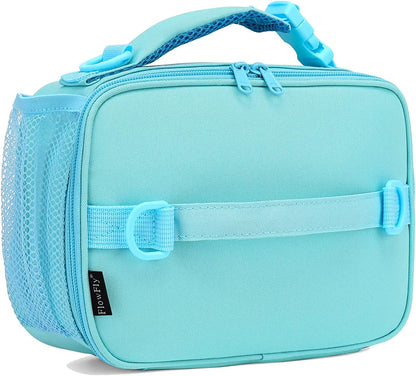 FlowFly Kids Lunch Box Insulated Soft Bag Mini Cooler Back to School Thermal Meal Tote Kit for Girls, Boys, Black - PuriLite