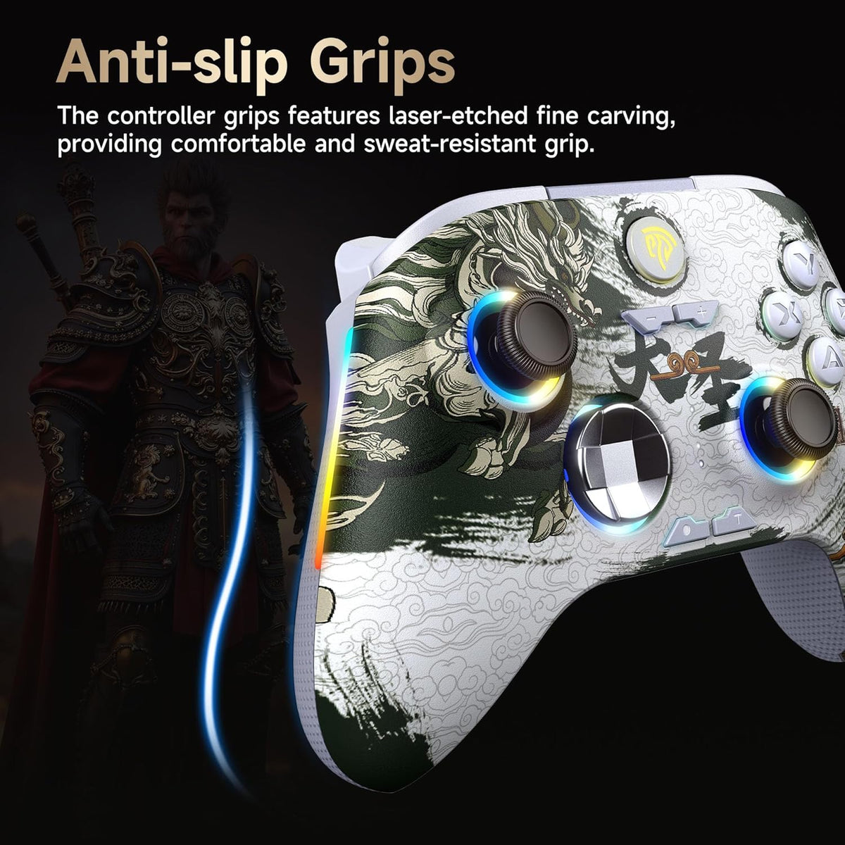 EasySMX X15 PC Controller - Enhanced Wireless Bluetooth Controller with Hall Joysticks/Hall Triggers/RGB Lighting - No Stick Drift, No Dead Zone - Work for Windows PC, Android, Steam and Switch - PuriLite