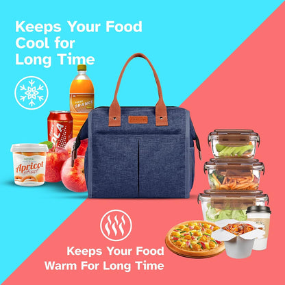 Lunch Bag for Women & Men, Insulated Lunch Box Cooler Tote Bags, Adult Reusable Lunch Boxes with Water Resistant for Work, Travel and Picnic (Grey) - PuriLite