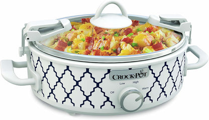 Crockpot 2.5-Quart Mini Casserole Crock Slow Cooker, White/Blue - PuriLite