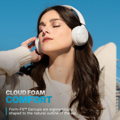 JLab Go Lux ANC Wireless Headphones, Cloud White, Hybrid Active Noise Cancelling, Premium On-Ear Bluetooth Headset, Customizable Sound, Be Aware Mode, Cloud Foam Comfort, Multipoint Connection - PuriLite