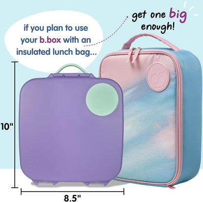 b.box 5-Compartment bento Style Lunch Box for Kids, Toddlers, Childrens, BPA-Free Food Storage Container with Cooler Pack, ON-The-GO Food Box with Handles Included Custom Divider, Lemon Twist - PuriLite