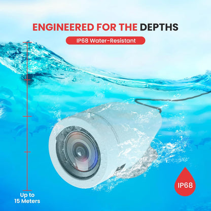 Pyle Ice Fishing Camera - 4.3" Portable Underwater Fishing Camera, 1000TVL Camera w/ 12pcs Infrared Lights & 15m Cable, Essential Fishfinder Fishing Accessories, for Ice/Ocean/Lake Fishing - PuriLite