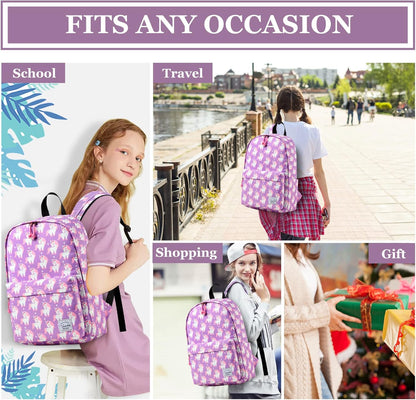 VASCHY Lightweight School Backpack for Women with Sleeve for 14" Laptop - PuriLite